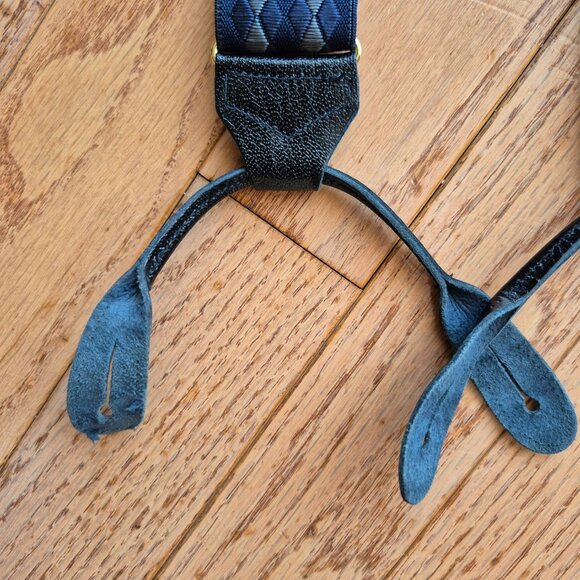 Albert Thurston Blue Diamond Argyle Elastic Suspenders - Picture 11 of 15